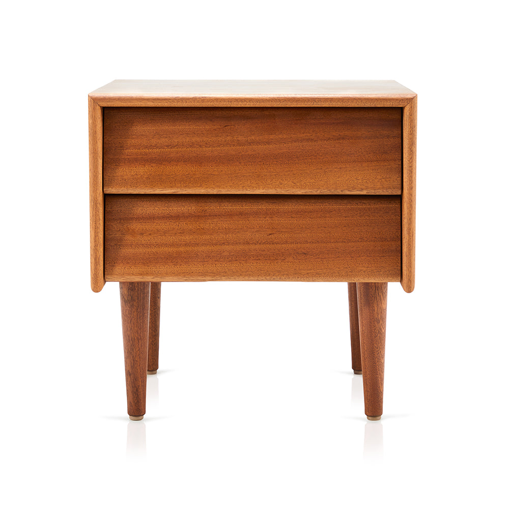 Wood Mahogany Case Study Mid Century Bedside Table