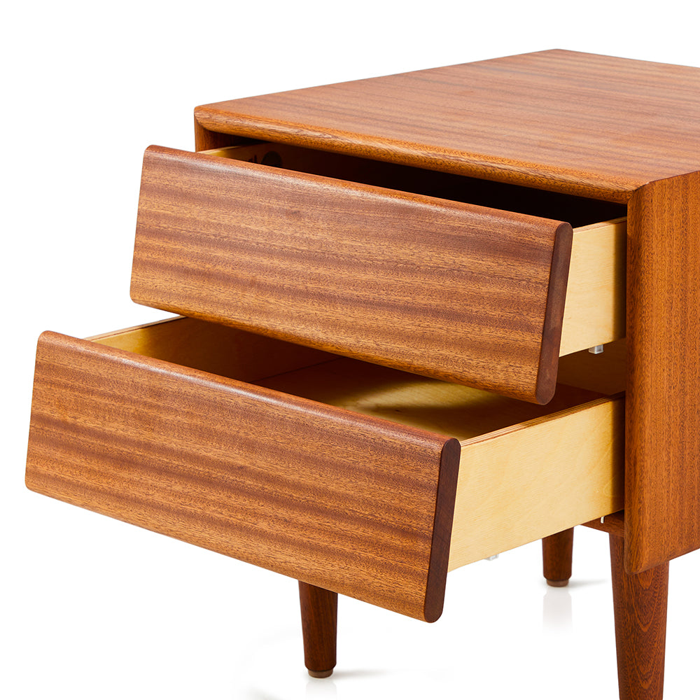 Wood Mahogany Case Study Mid Century Bedside Table