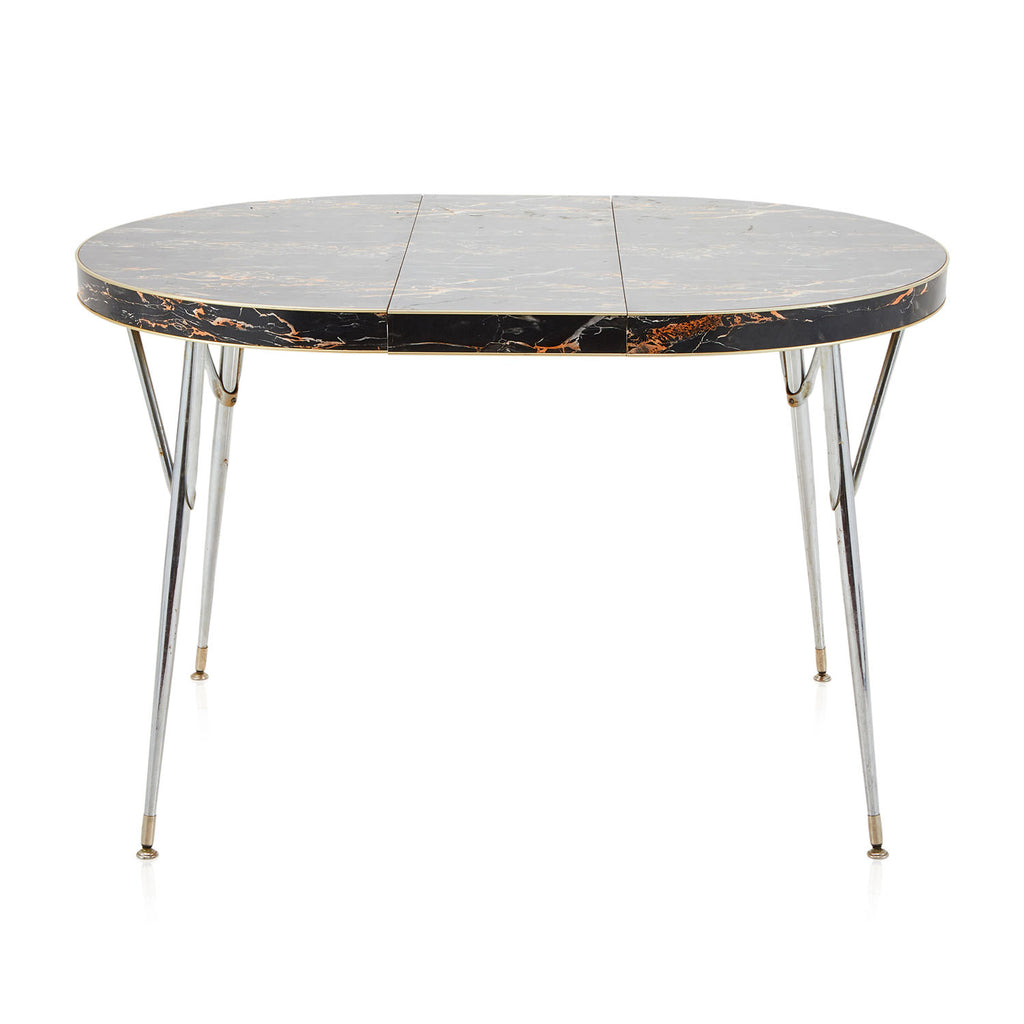 Marbled Black Oval Kitchen Table