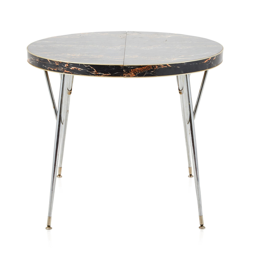 Marbled Black Oval Kitchen Table