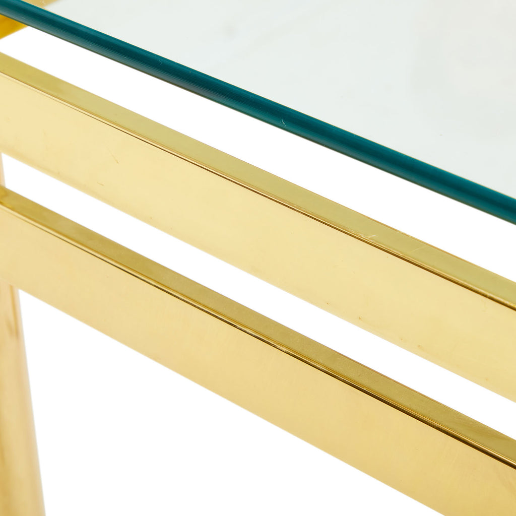 Gold & Glass Deco End Table