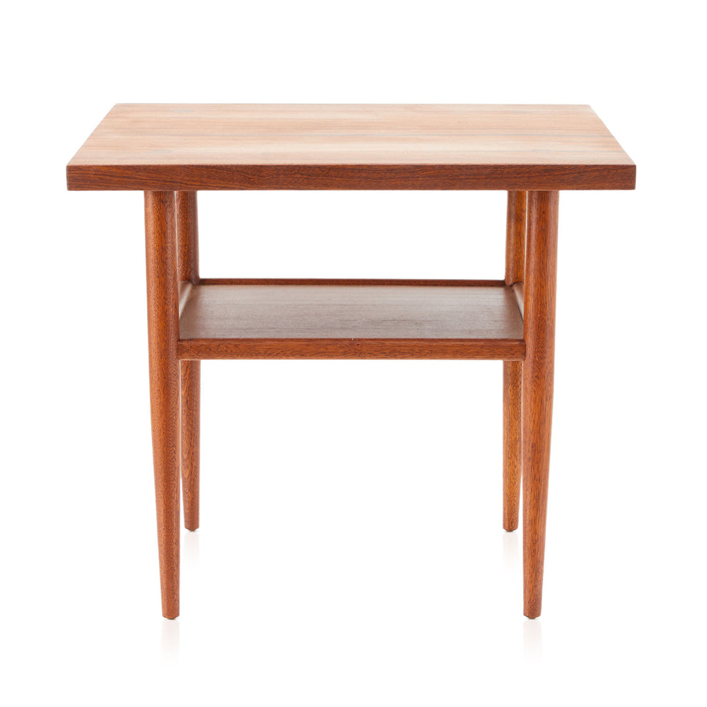 Wood Mid Century Modern Split Level Side Table