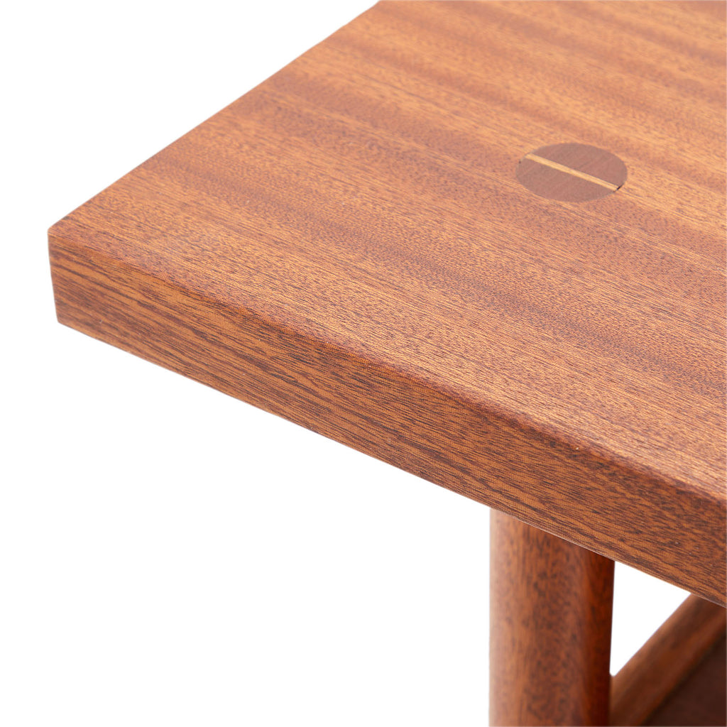 Wood Mid Century Modern Split Level Side Table