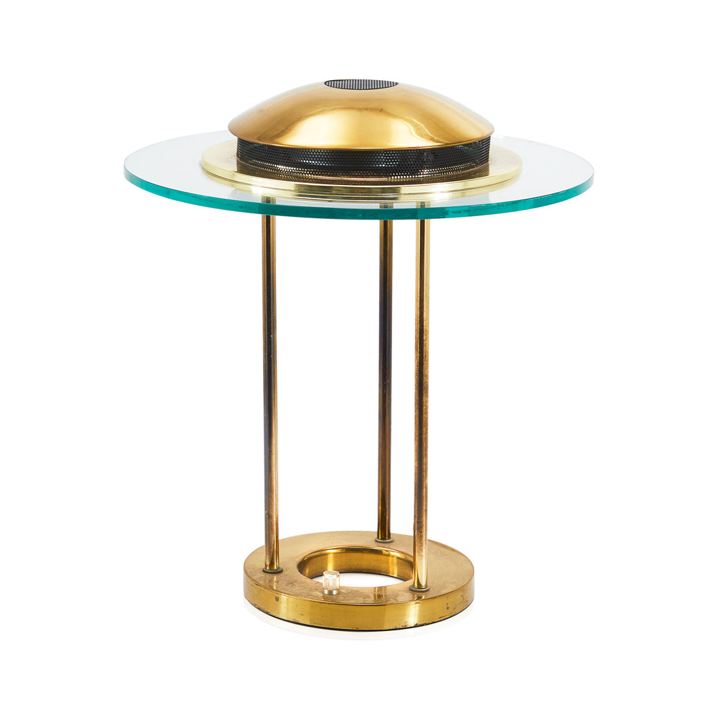 Gold & Glass Deco 80's Table Lamp