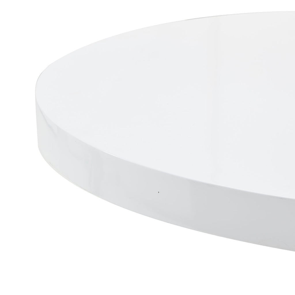 White Minimalist Round Dining Table