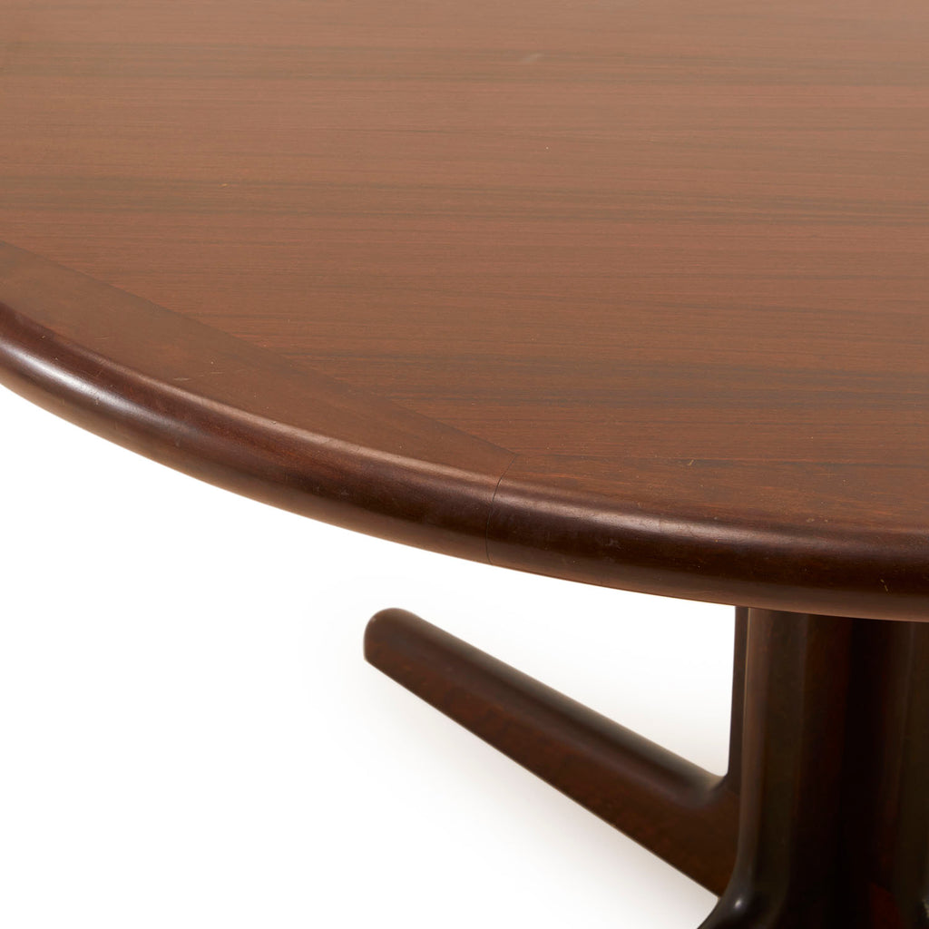 Round Dark Wood Glossy Kitchen Table