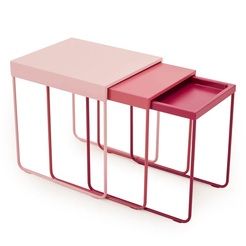 Pink Gradient Nesting Tables Set of 3