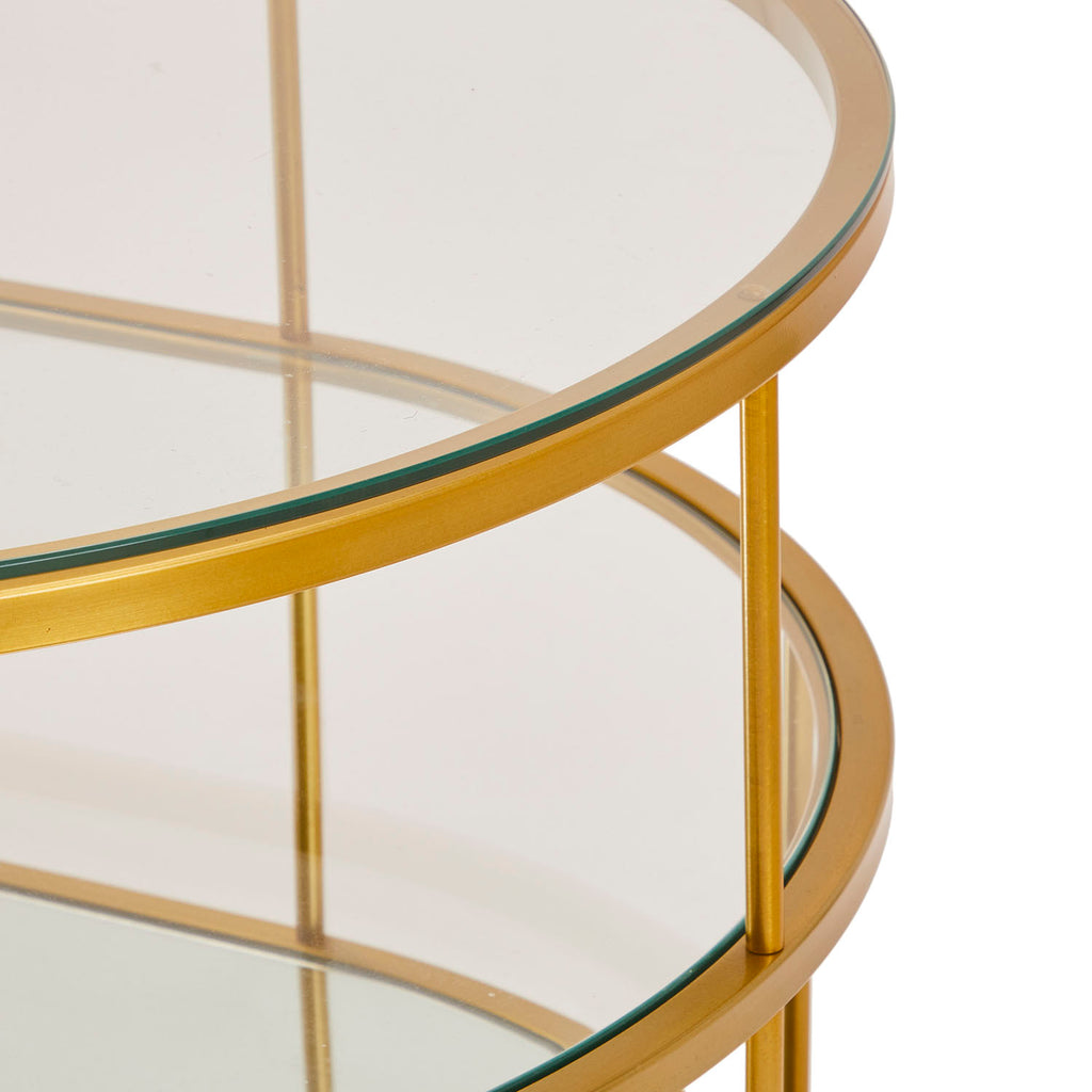Brass & Glass Tiered Coffee Table