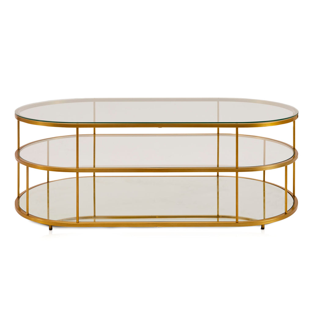 Brass & Glass Tiered Coffee Table
