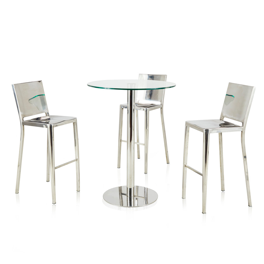 Solid Chrome Bar Stool Chair