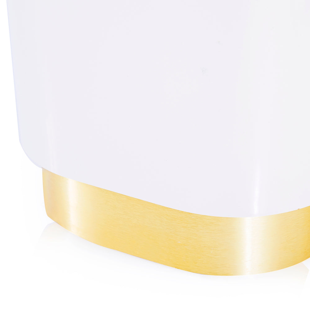 White and Gold Glass Top Pedestals