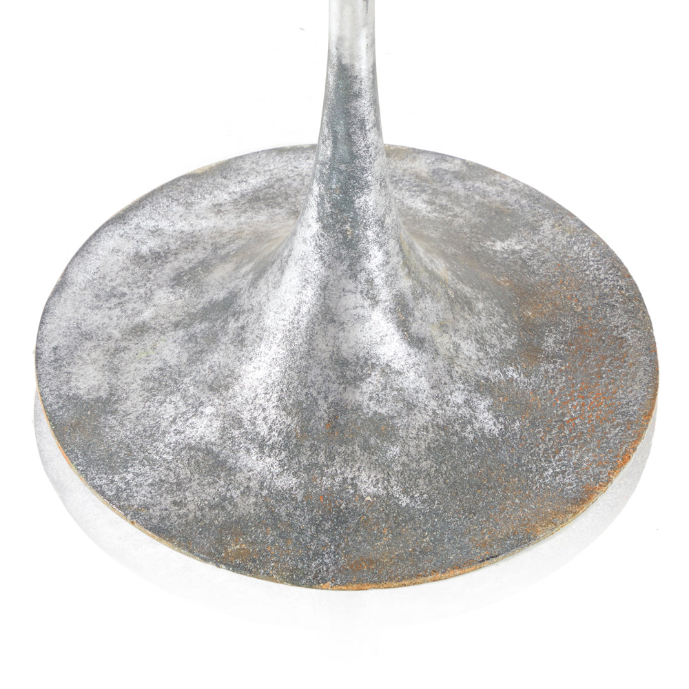 Wood Slice + Chrome Side Table