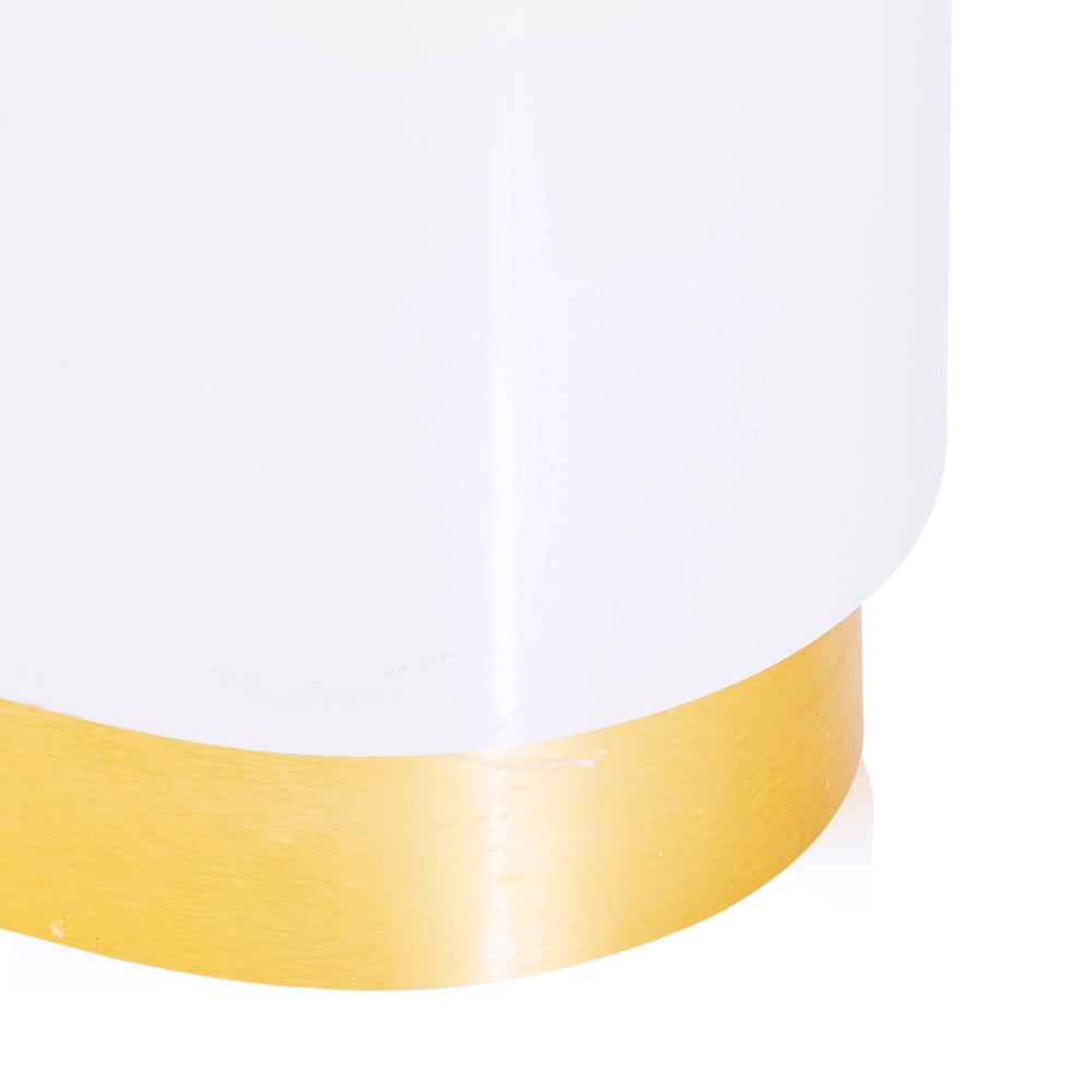 White and Gold Glass Top Pedestals