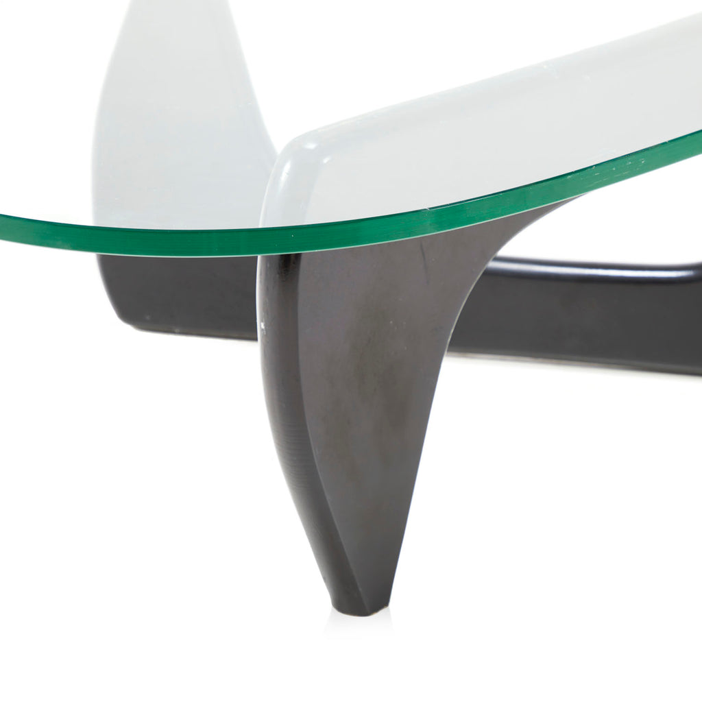 Black Noguchi Style Glass Coffee Table
