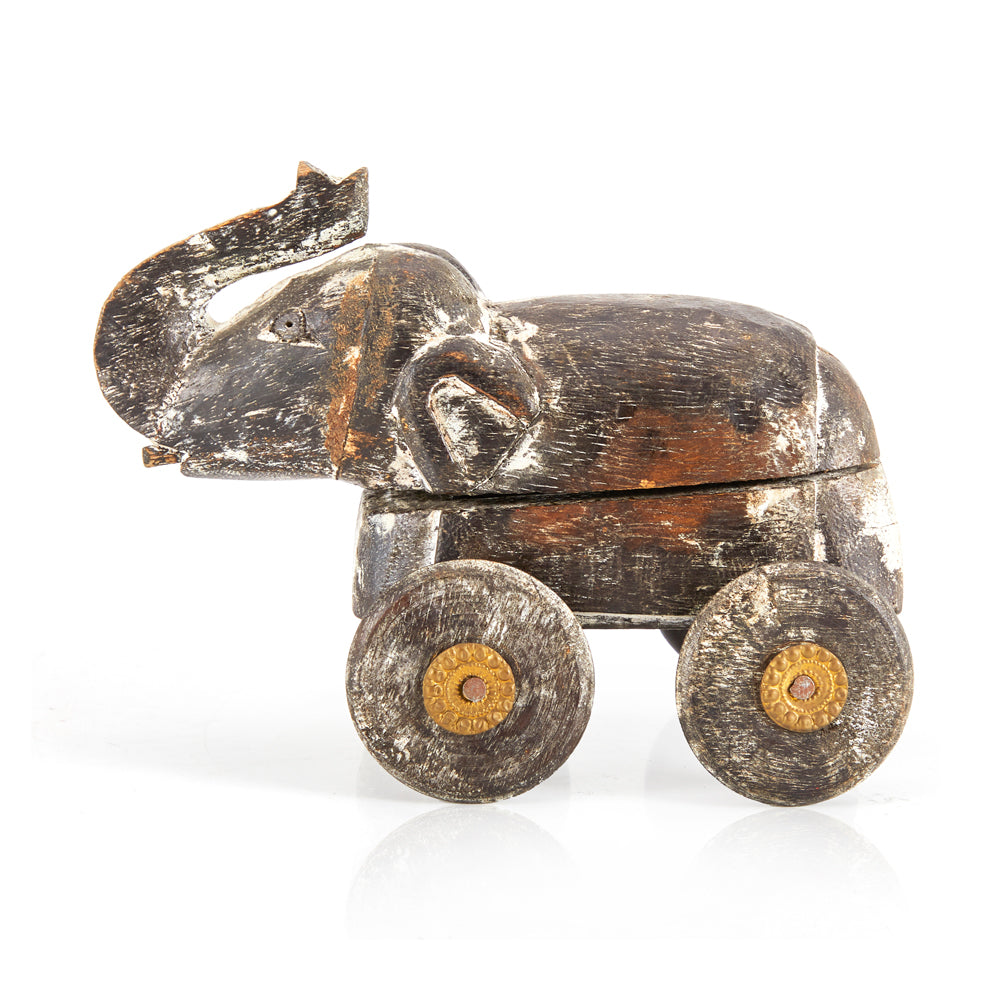 Rustic Toy Elephant on Wheels