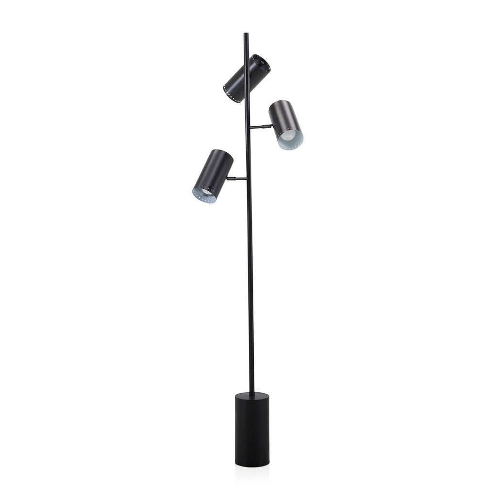 Triple Head Black Pole Floor Lamp