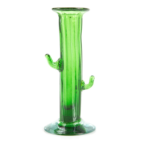 Green Glass Cactus Vase