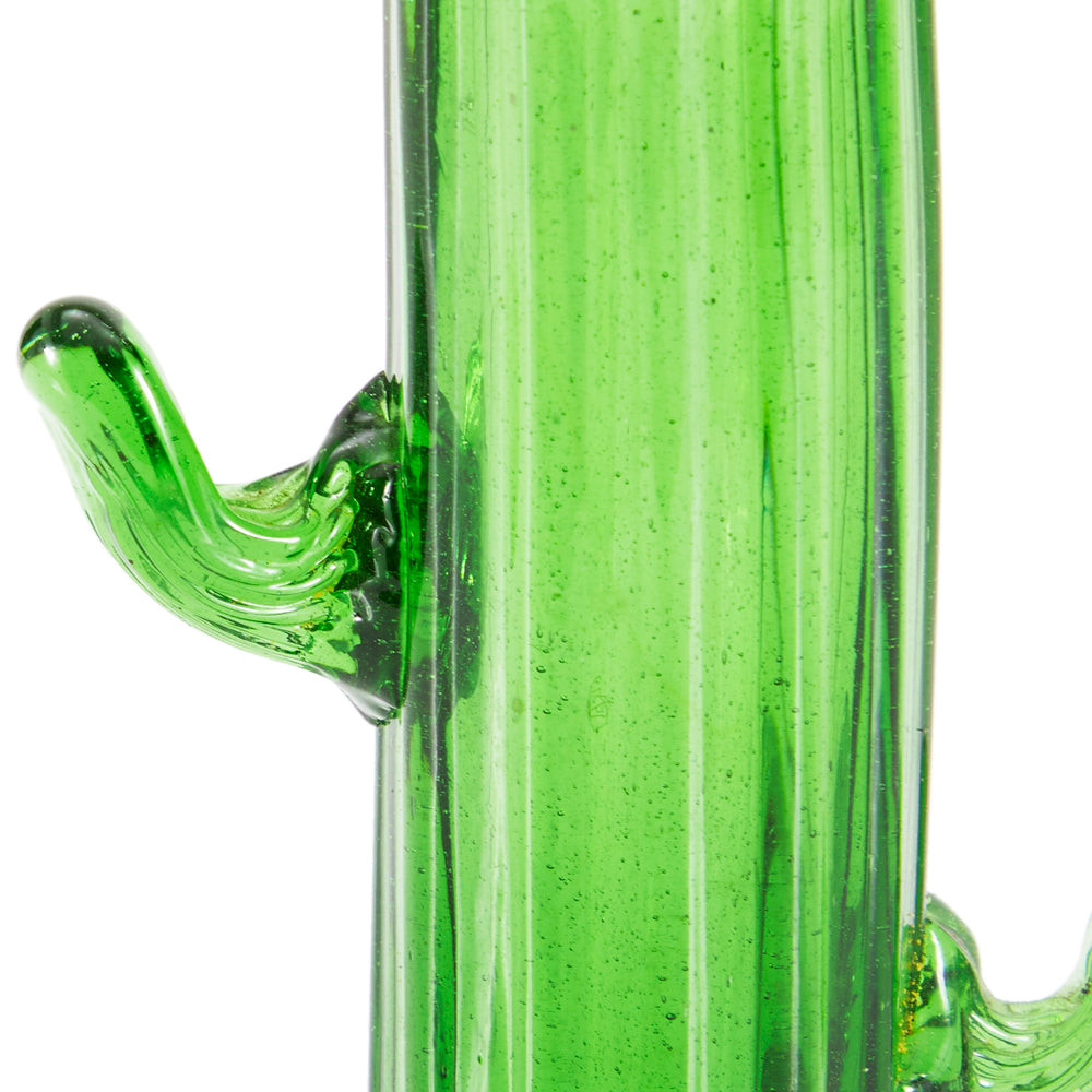 Green Glass Cactus Vase