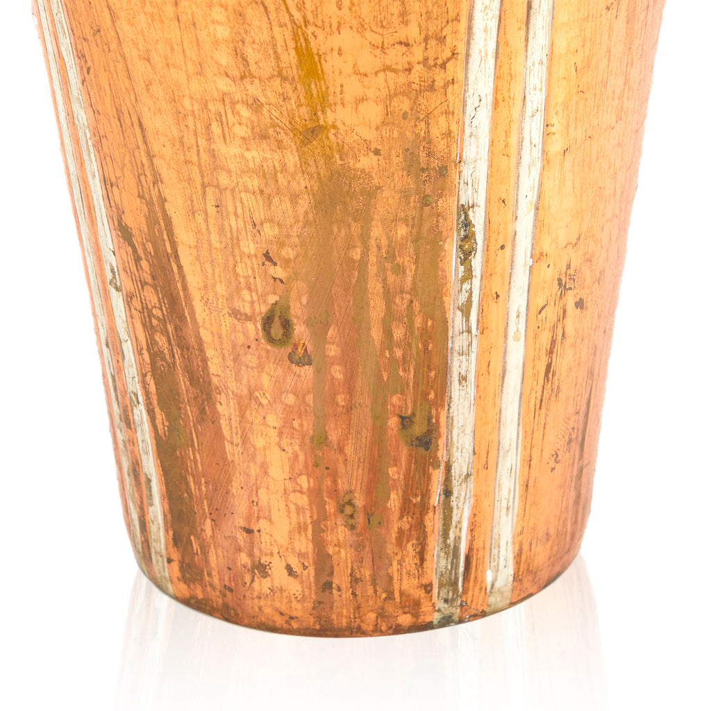 Large Hammered Bronze Metal Urn Vase