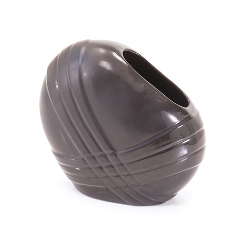 Black Slant Cut 80s Vase