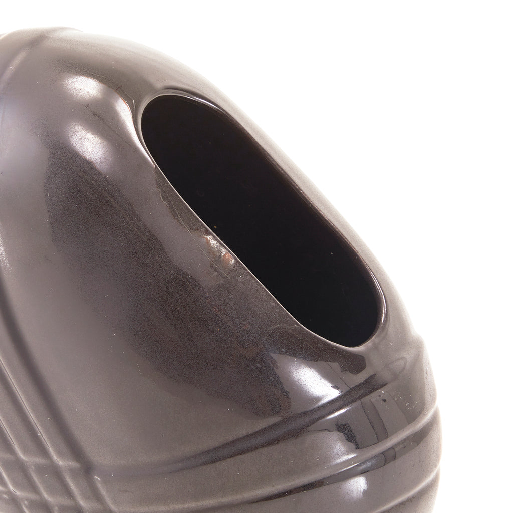 Black Slant Cut 80s Vase