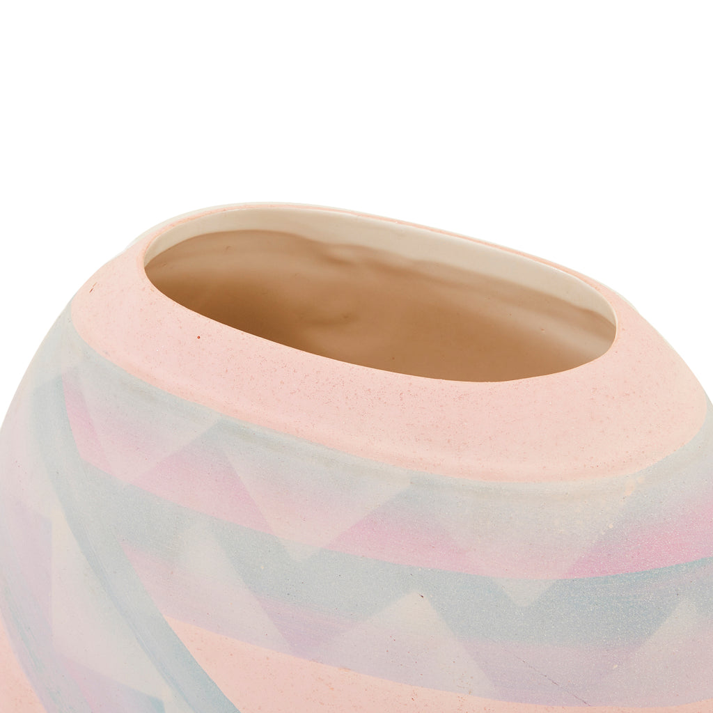 Pink Southwest Pastel Colors Round Vase (A+D)