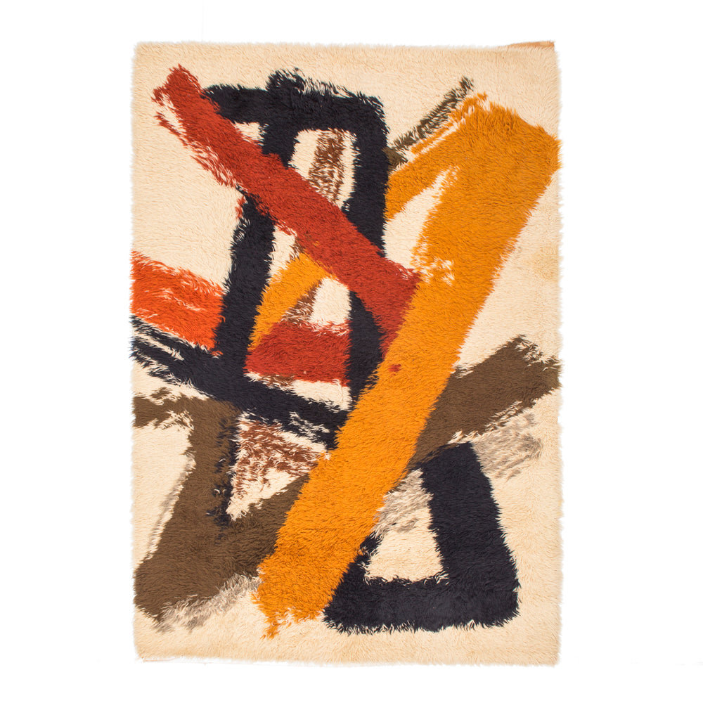 Warm Tones Abstract Lines Rug