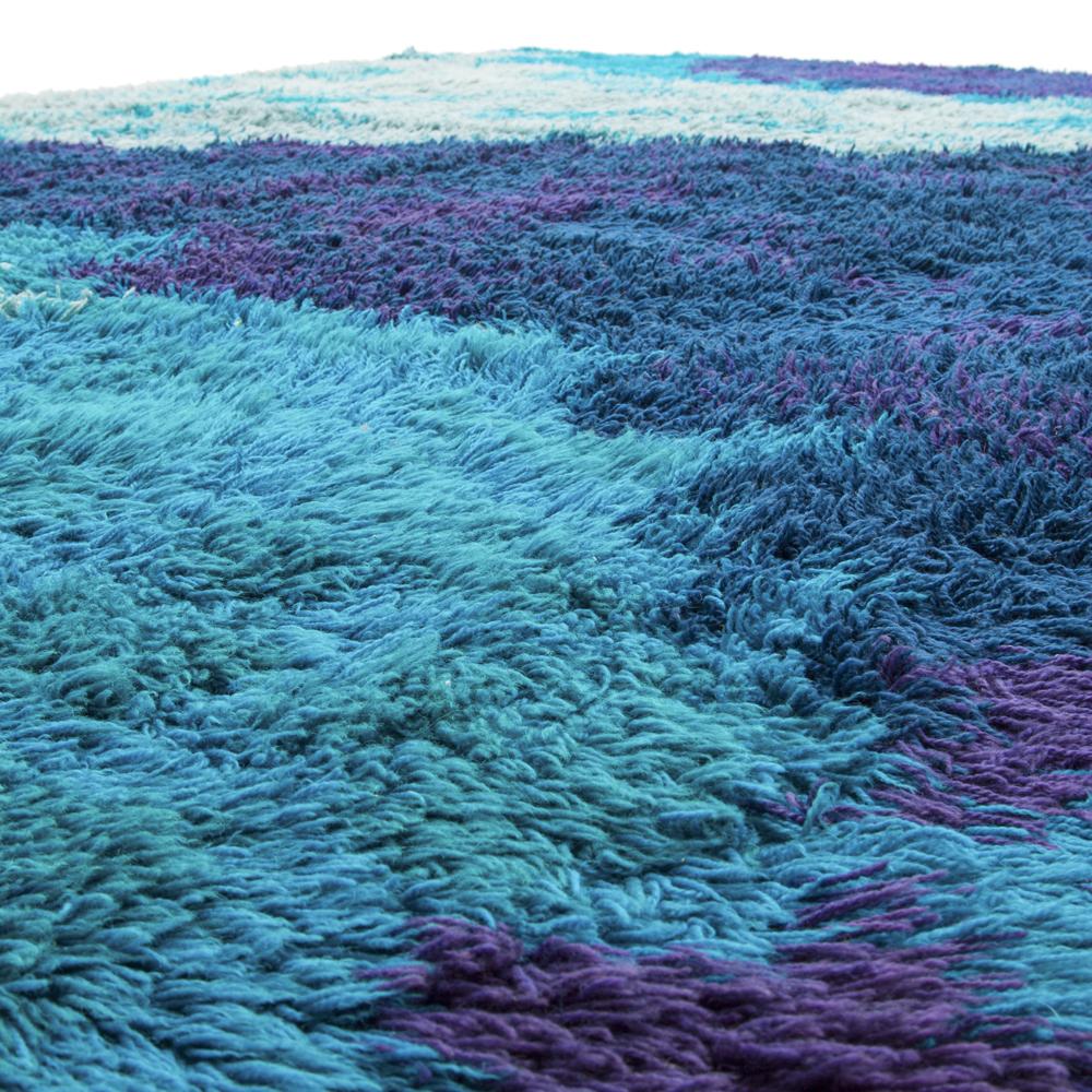 Shades of Blue Shag Rug