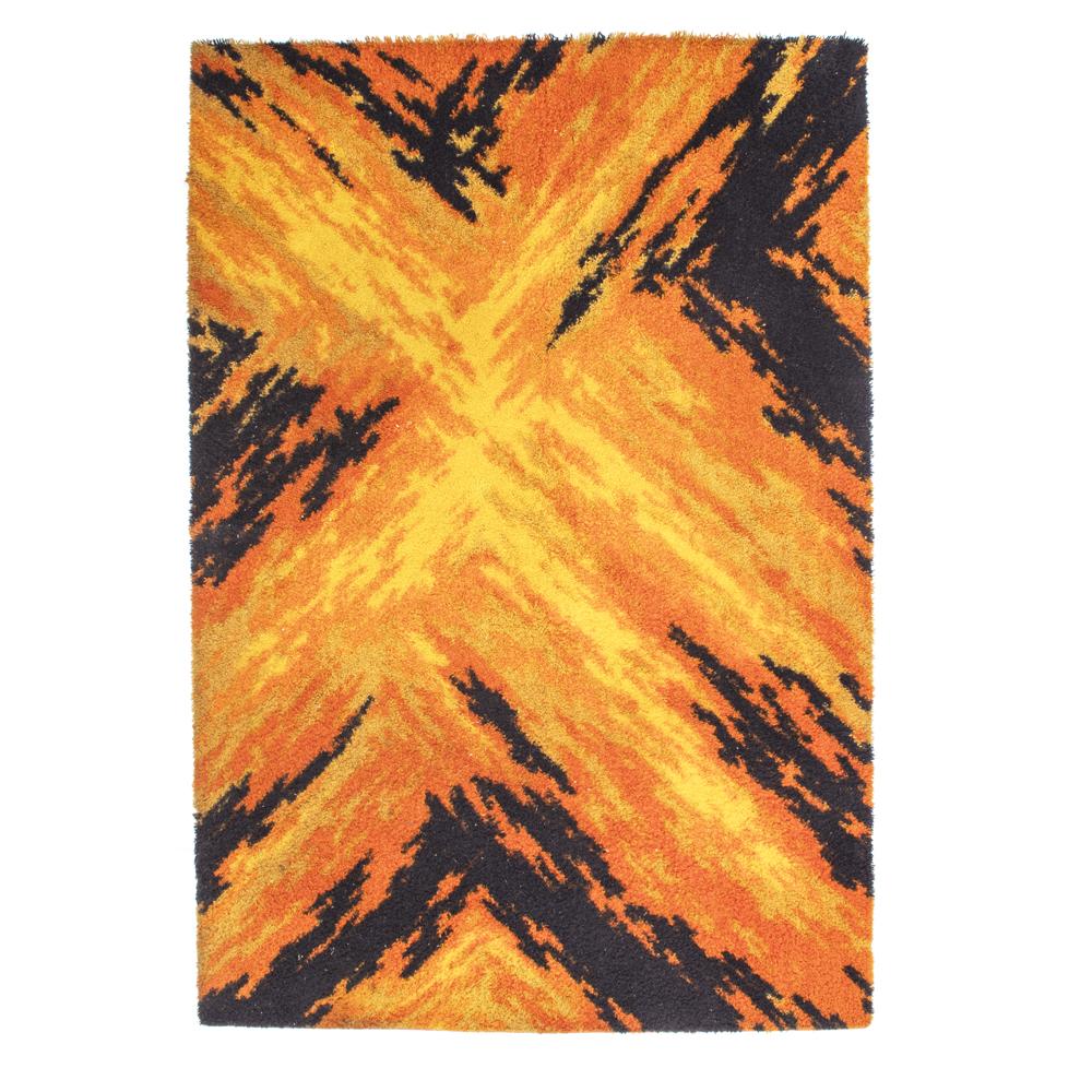 Orange Black X Vintage Shag Rug