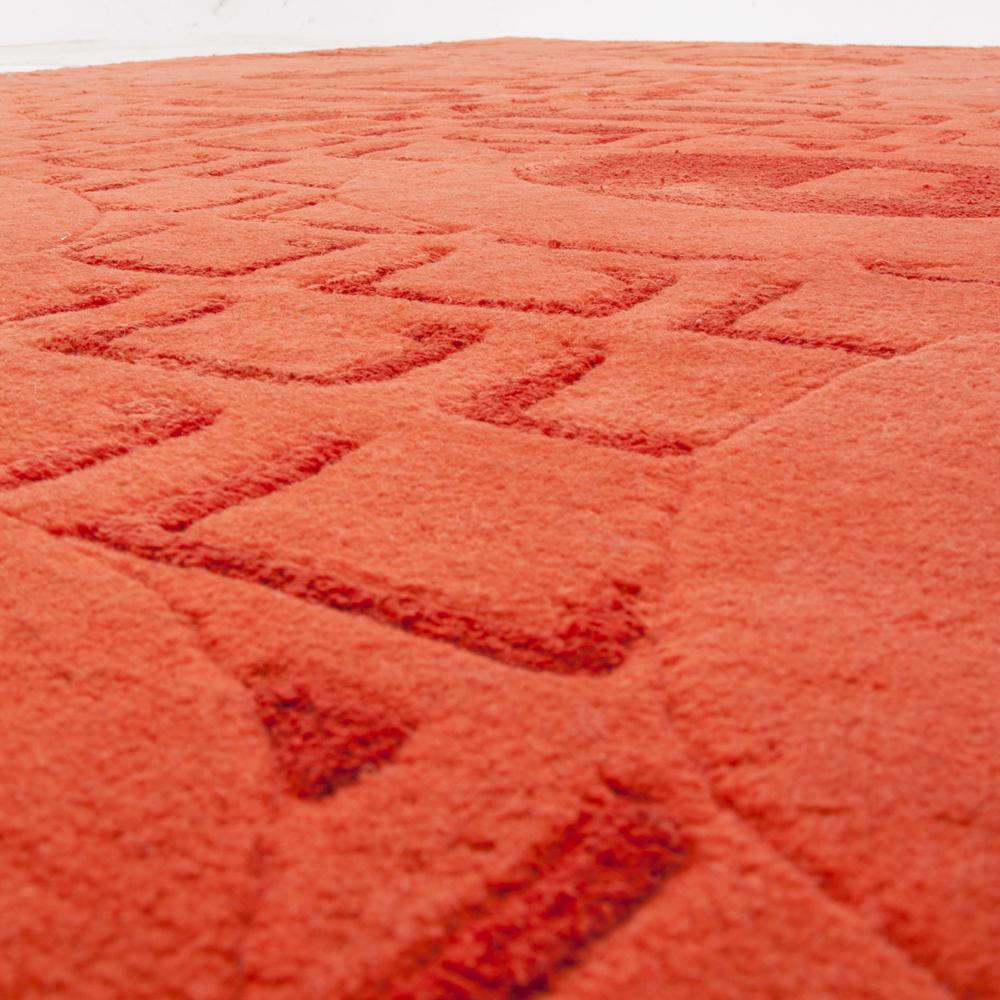 Large Monochromatic Orange Shapes Rug