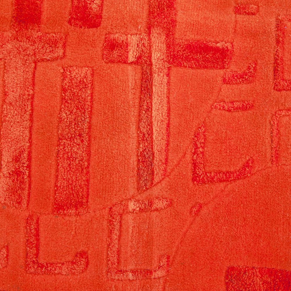 Large Monochromatic Orange Shapes Rug