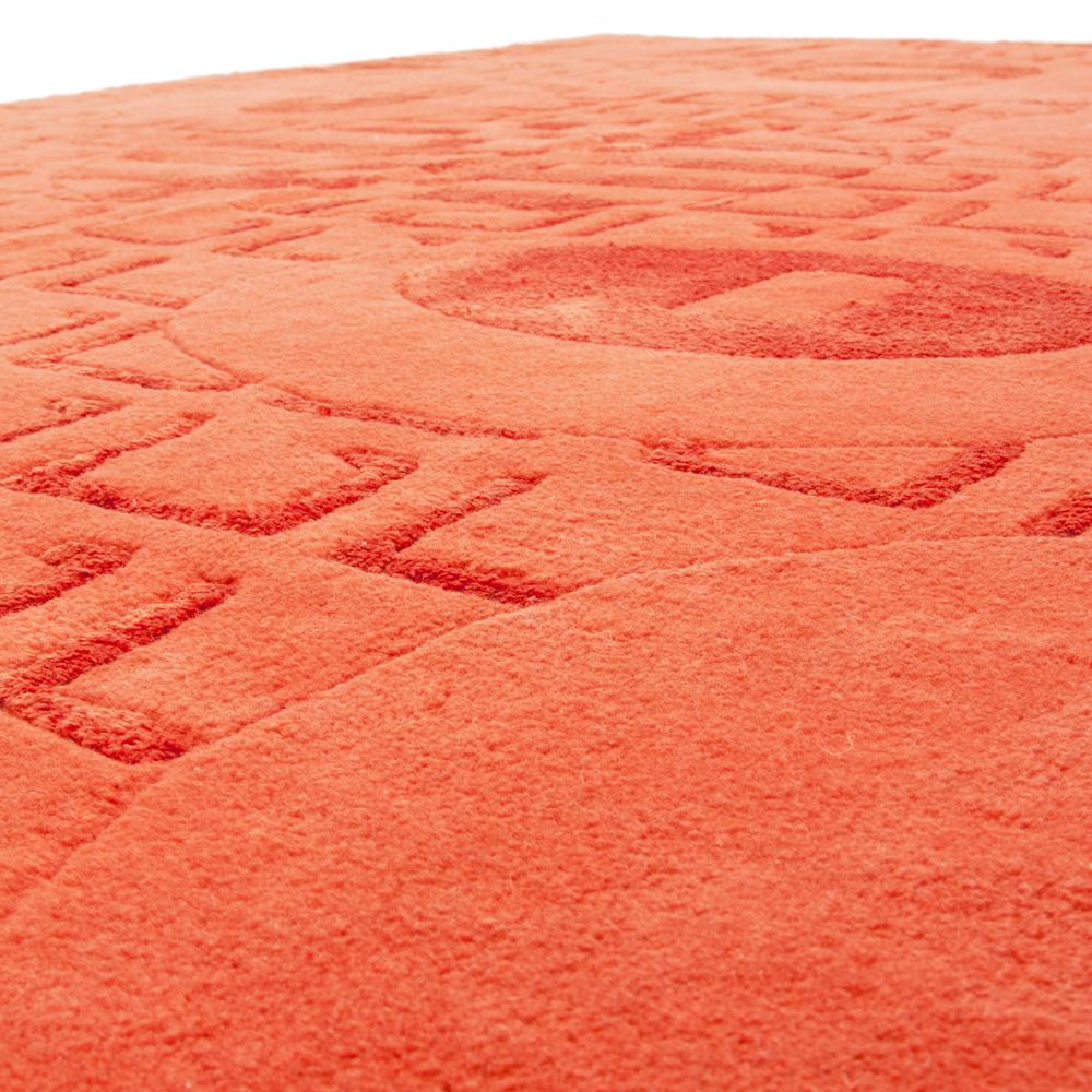 Large Monochromatic Orange Shapes Rug
