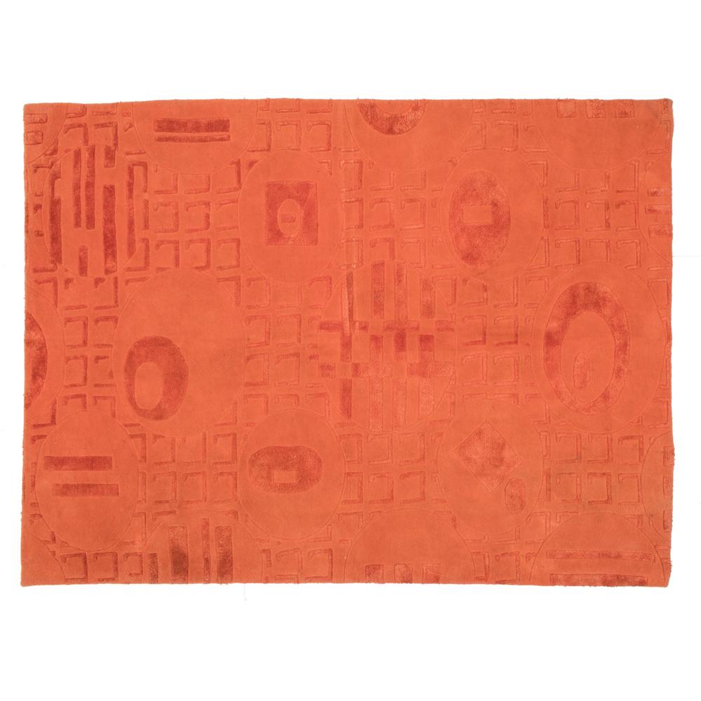 Large Monochromatic Orange Shapes Rug