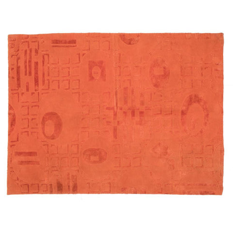 Large Monochromatic Orange Shapes Rug