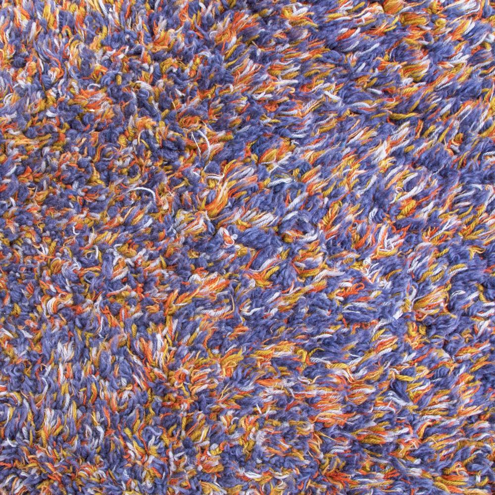 Blue Orange Shag Circle Rug