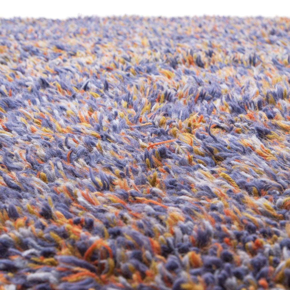 Blue Orange Shag Circle Rug