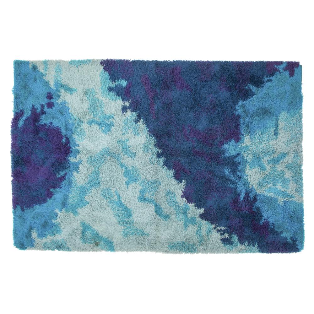 Shades of Blue Shag Rug