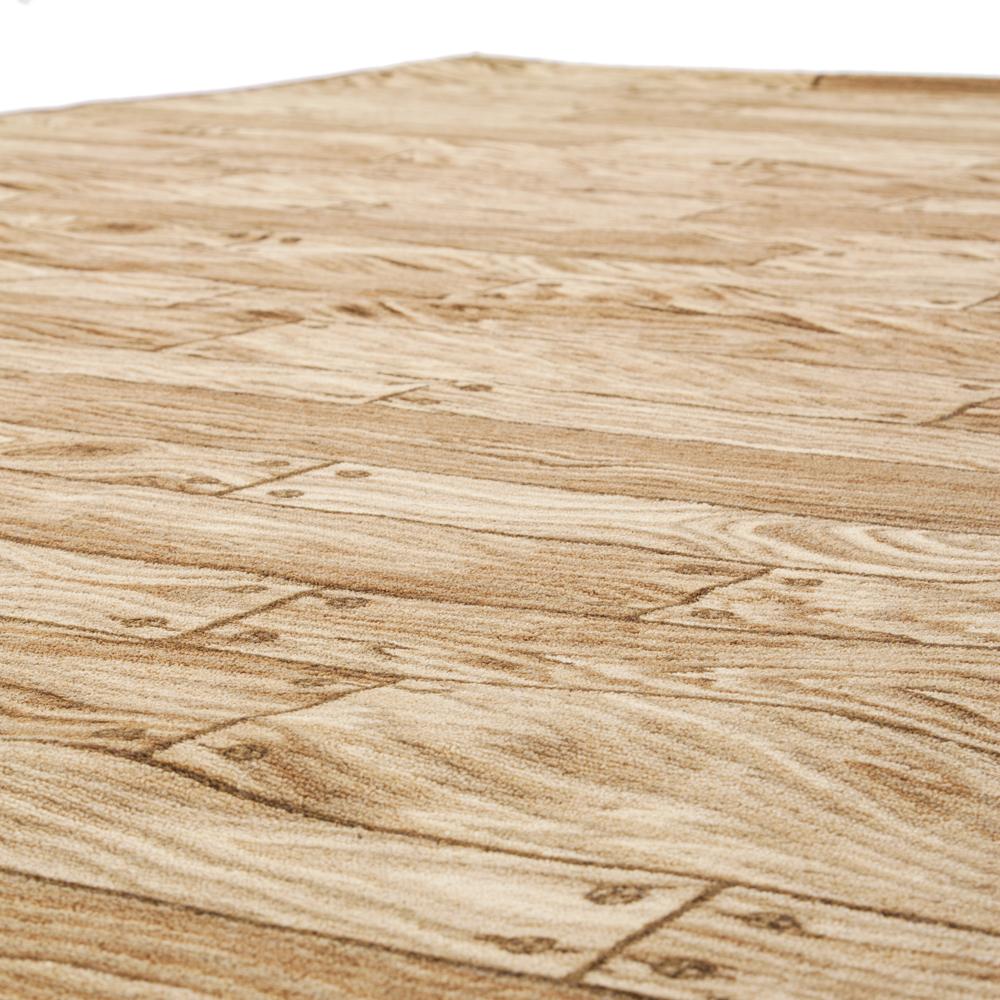 Brown Wood Plank-Style Rug