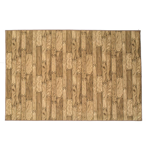 Brown Wood Plank-Style Rug