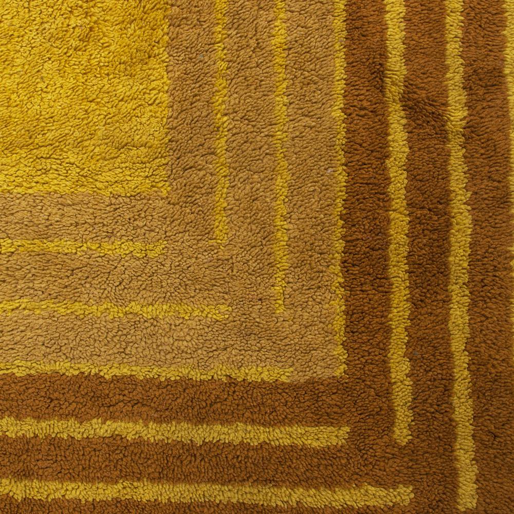 Mustard and Brown Rectangles Vintage Rug