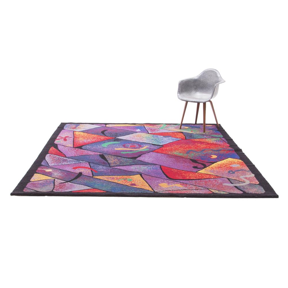 Multicolor 90's New Wave Area Rug