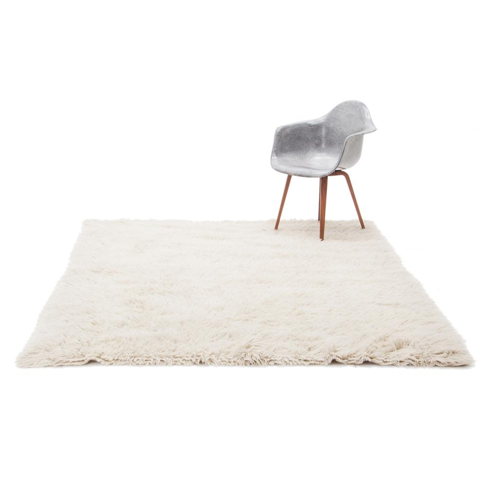 Large Off-White Flokati Shag Rug