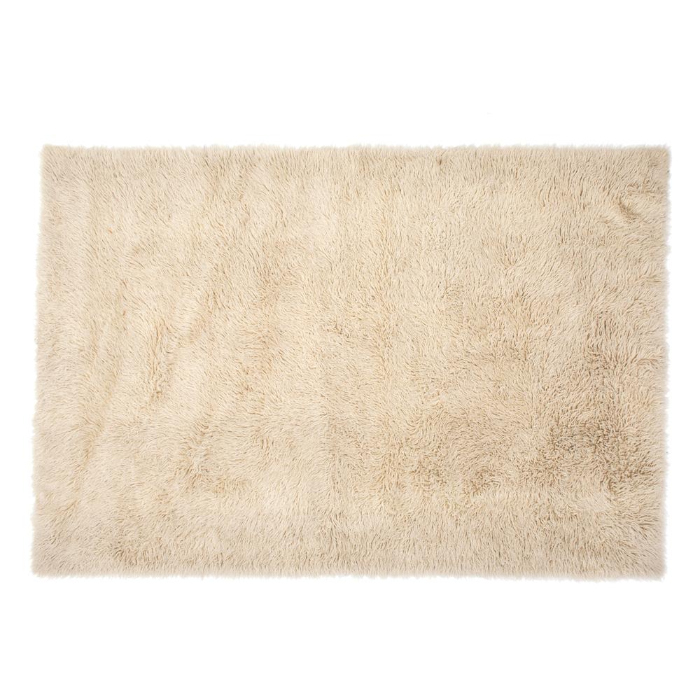 Large Off-White Flokati Shag Rug