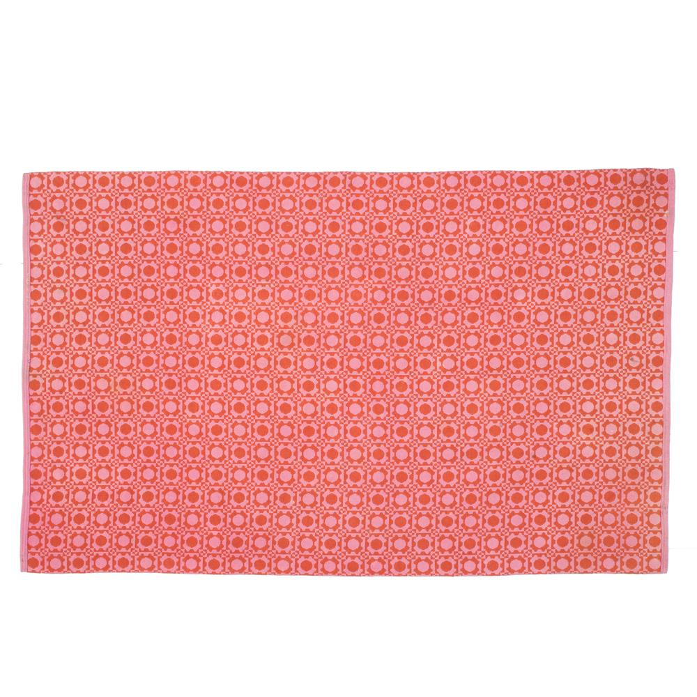 Red And Pink Circle Pattern Rug