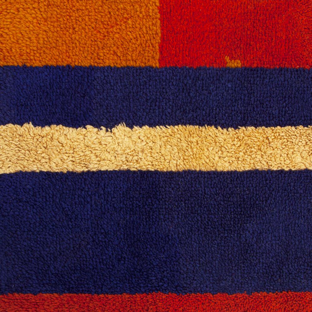 Red, Yellow, Blue Striped Rug