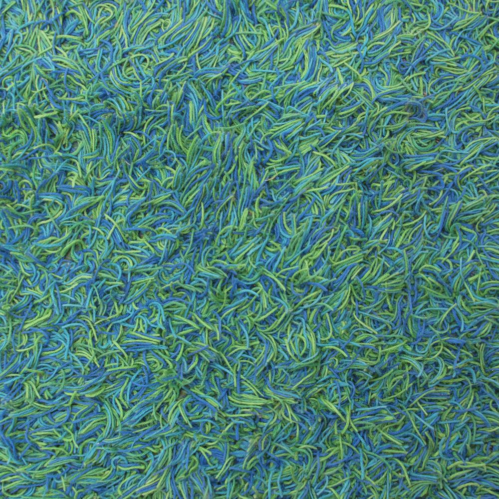 Teal Oval Shag Rug