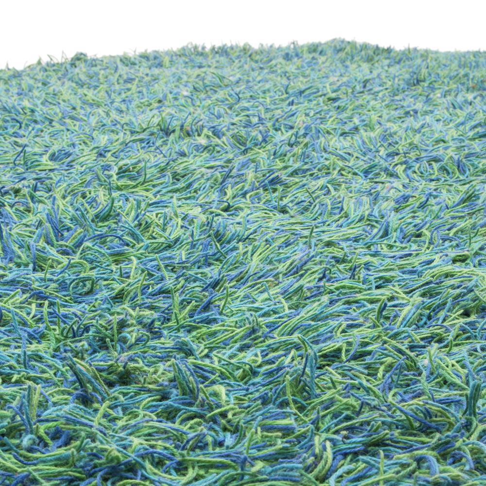 Teal Oval Shag Rug