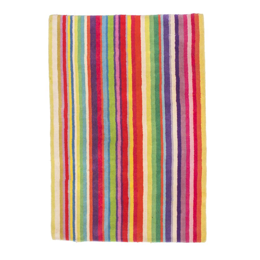 Multicolored Striped Area Rug