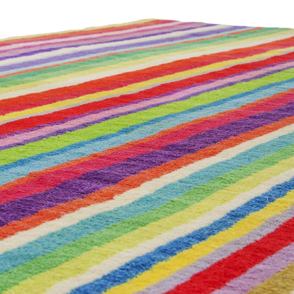 Multicolored Striped Area Rug