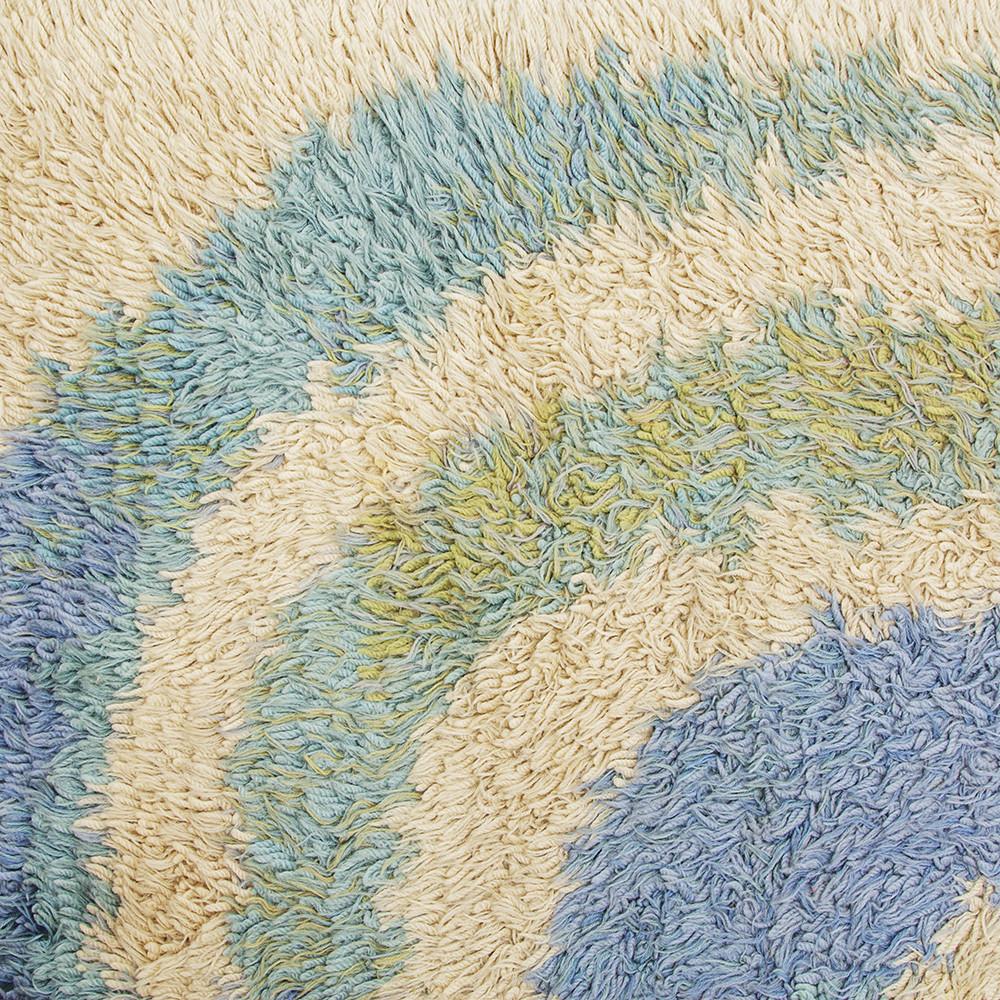 Blue and White Swirl Rug
